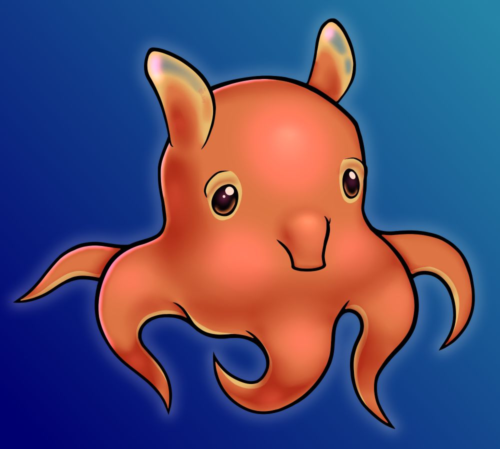 cute drawing of dumbo octopus