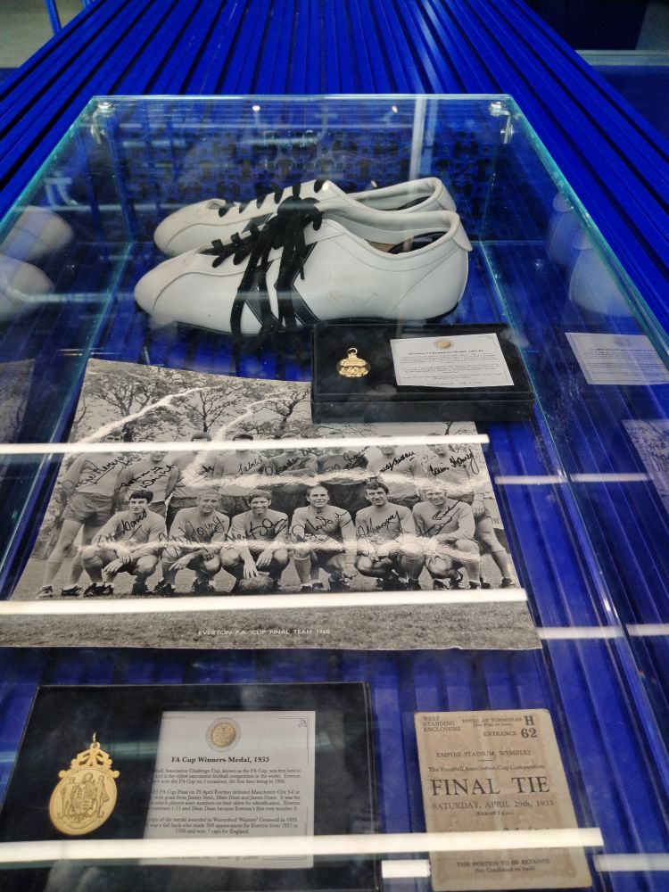 The white boots of the late great Alan Ball. Also FA Cup winners medals of teams from the 60s and 30s I think. 
