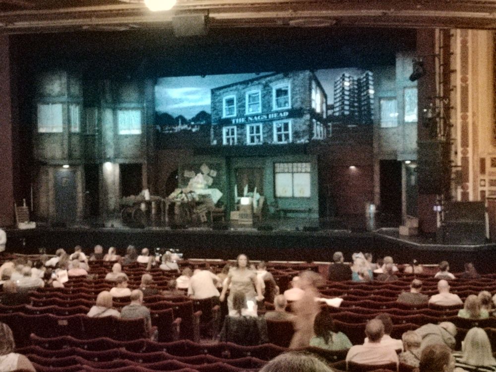 A view of the stage and set for Only Fools and Horses The Musical. 