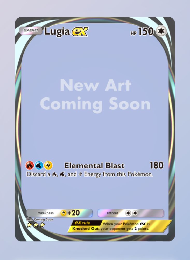 Lugia ex card from Pokémon: The Card Game Pocket’s “Wisdom of Sea and Sky” booster series. 