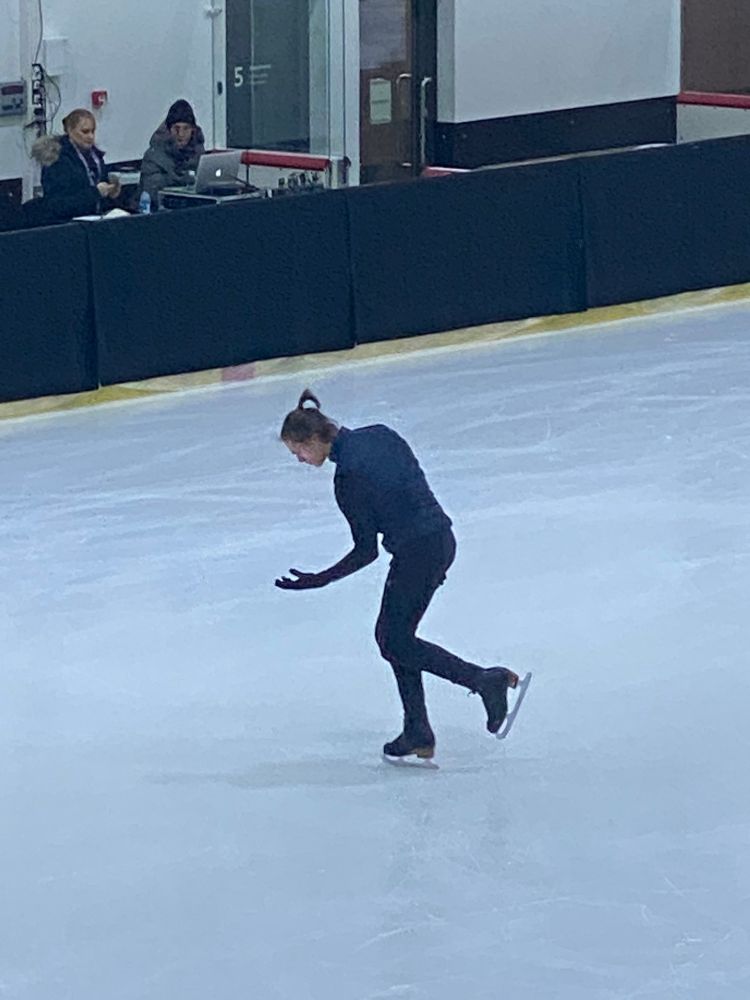 Deniss Vasiljevs on the practice rink at Euros 
FS run through 