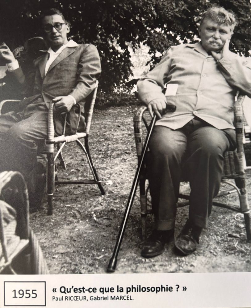 1955 photo of Paul Ricœur and Gabriel Marcel