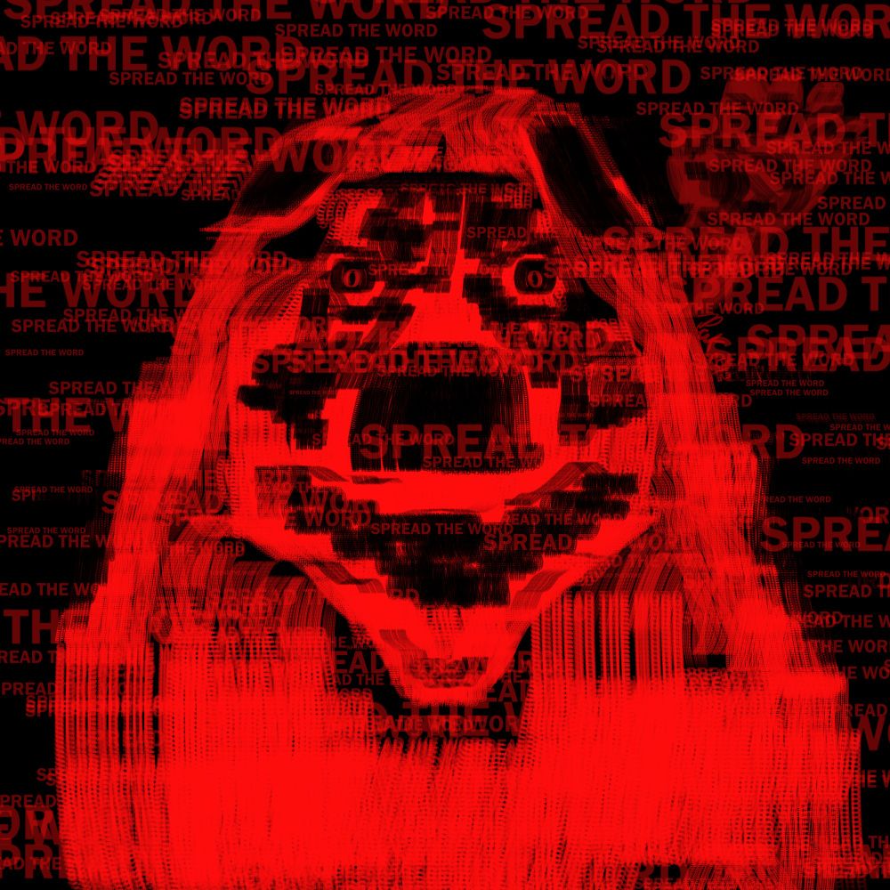 Smile.dog made from various texts of “Spread the Word”.