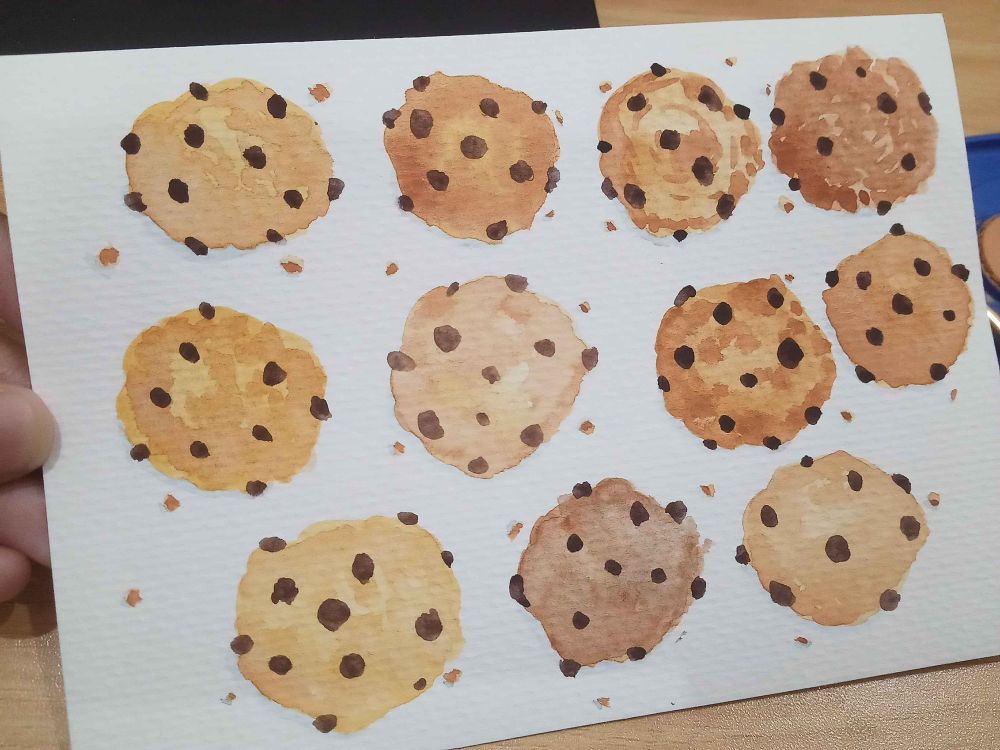 Painting of choco chip cookies