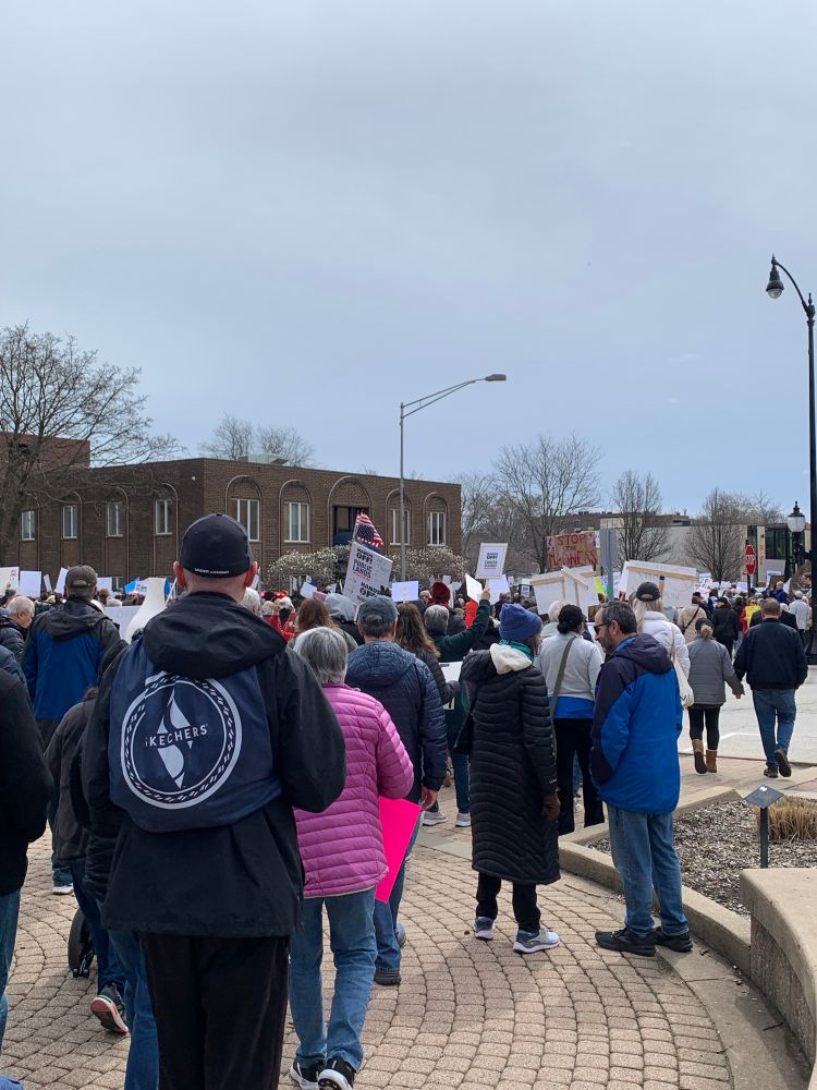 Protestors in Arlington Heights, IL
