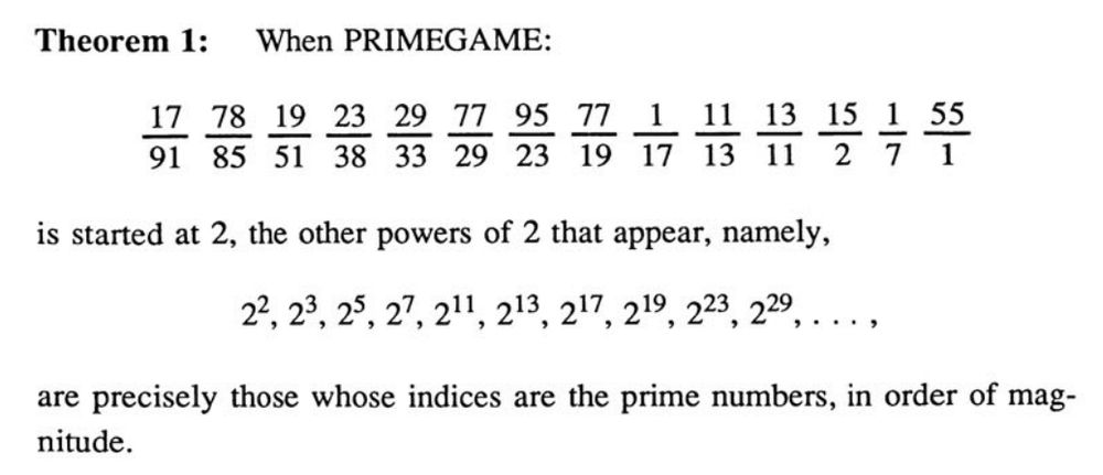 Theorem 1. Ein FRACTRAN Programm welches die 2-Potenzen der Primzahlen berechnet.