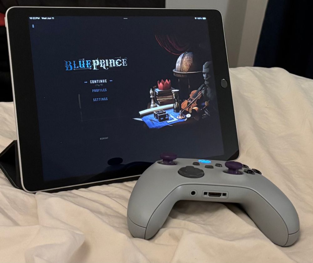 Blue Prince running on an iPad 