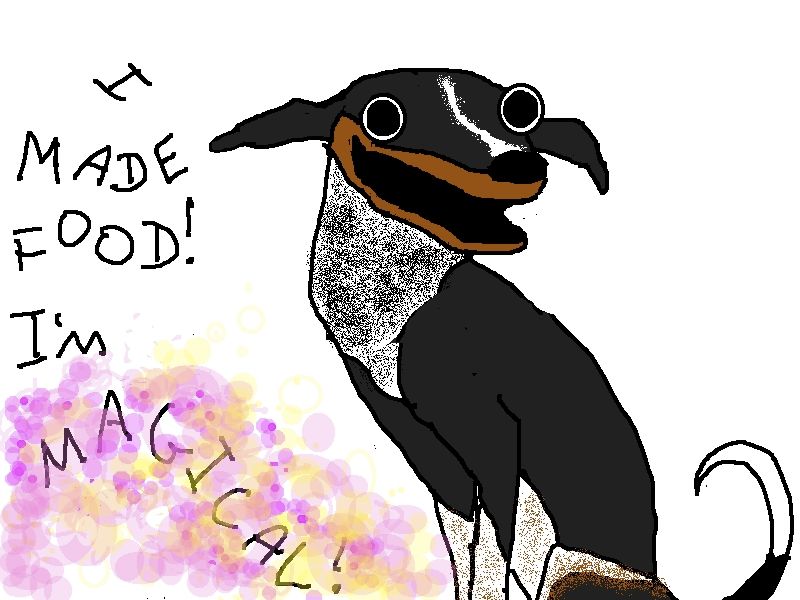 https://hyperboleandahalf.blogspot.com/2010/11/dogs-dont-understand-basic-concepts.html?m=1

Dog thinks he found an infinite food glitch