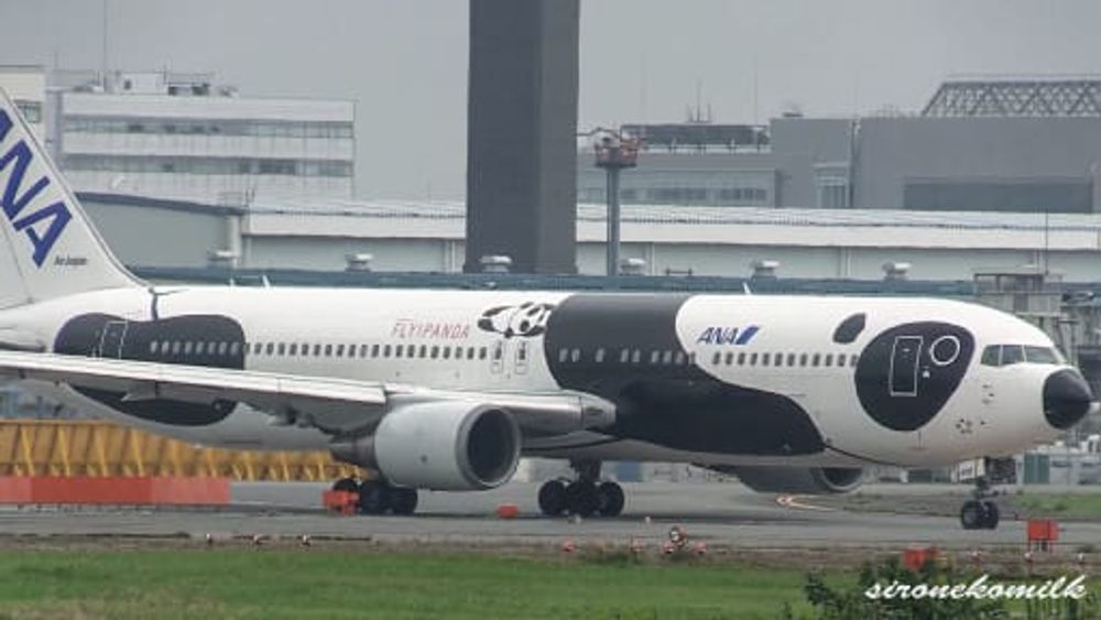 ANA BOEING 767-300ER FLY!PANDA Take off from Narita Int'l Airport