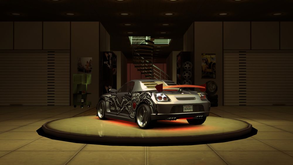 silver and red toyota mr2 back view in need for speed underground 2