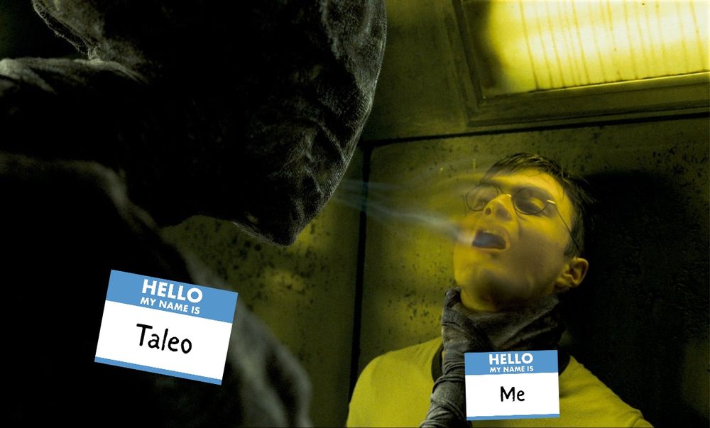 Image from Harry Potter and the Half Blood Prince, a denentor is sucking out Harry's soul