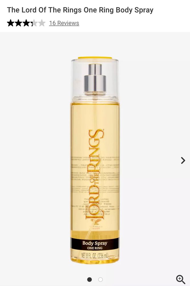 The Lord Of The Rings One Ring Body Spray

Embrace the scent of Middle-earth with this Lord of the Rings body spray! Featuring the film's title printed on the front and a rubber charm of the One Ring on the cap. An essential for your next journey!

Fragrance notes: Sparkling Bergamot, Silver Blooms, Patchouli