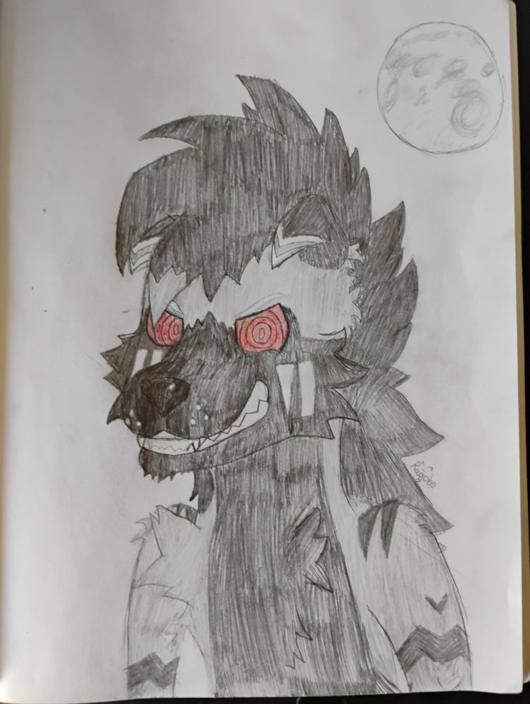 Rayobo but lycanroc traditional drawing 