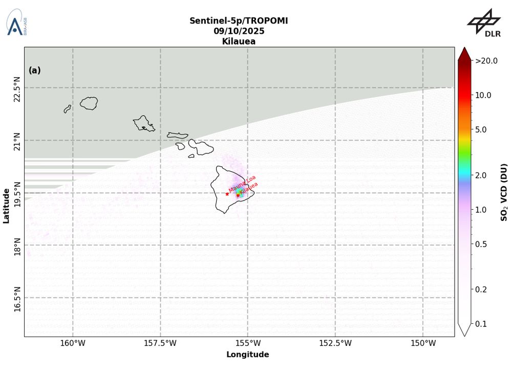 TROPOMI SO2 detection in the vicinity of Kilauea