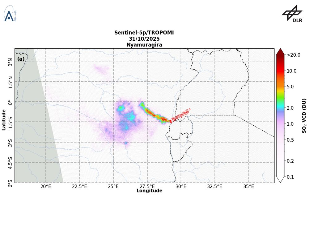 TROPOMI SO2 detection in the vicinity of Nyamuragira