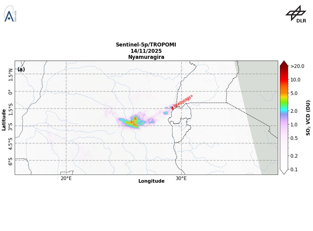 TROPOMI SO2 detection in the vicinity of Nyamuragira