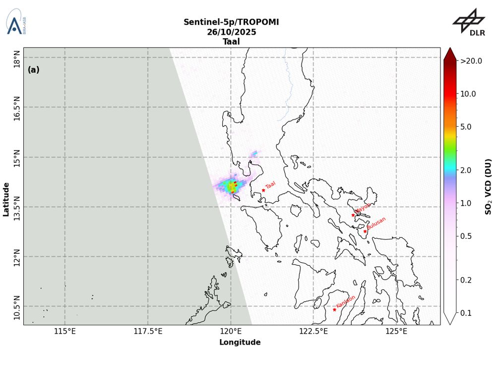 TROPOMI SO2 detection in the vicinity of Taal