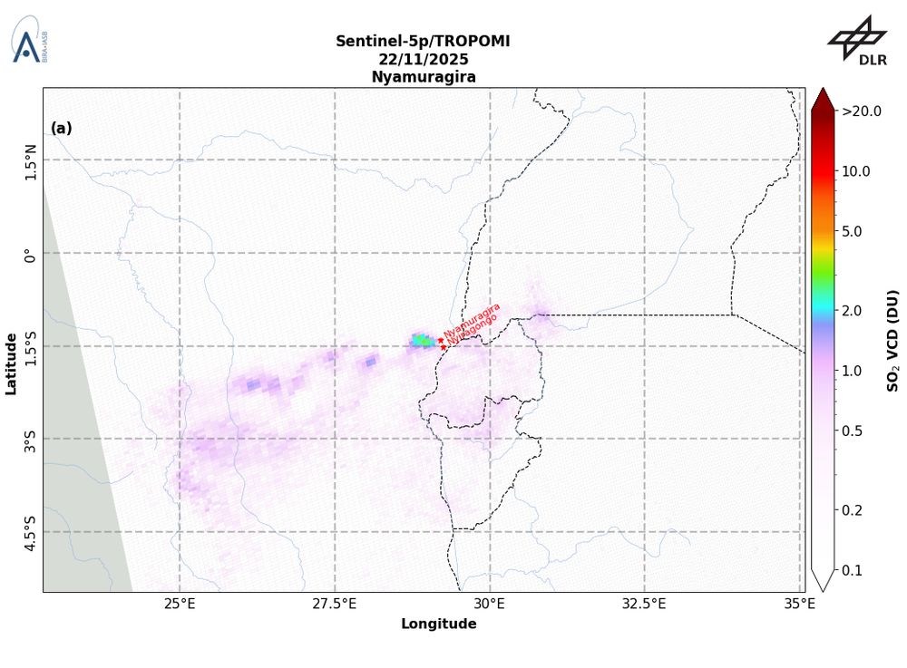 TROPOMI SO2 detection in the vicinity of Nyamuragira