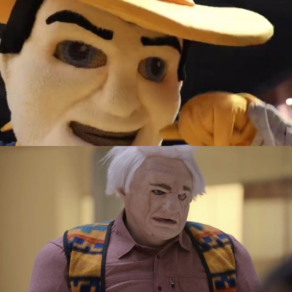 McNeese State mascot and Tim Robinson in a huge makeup suit from ITYSL