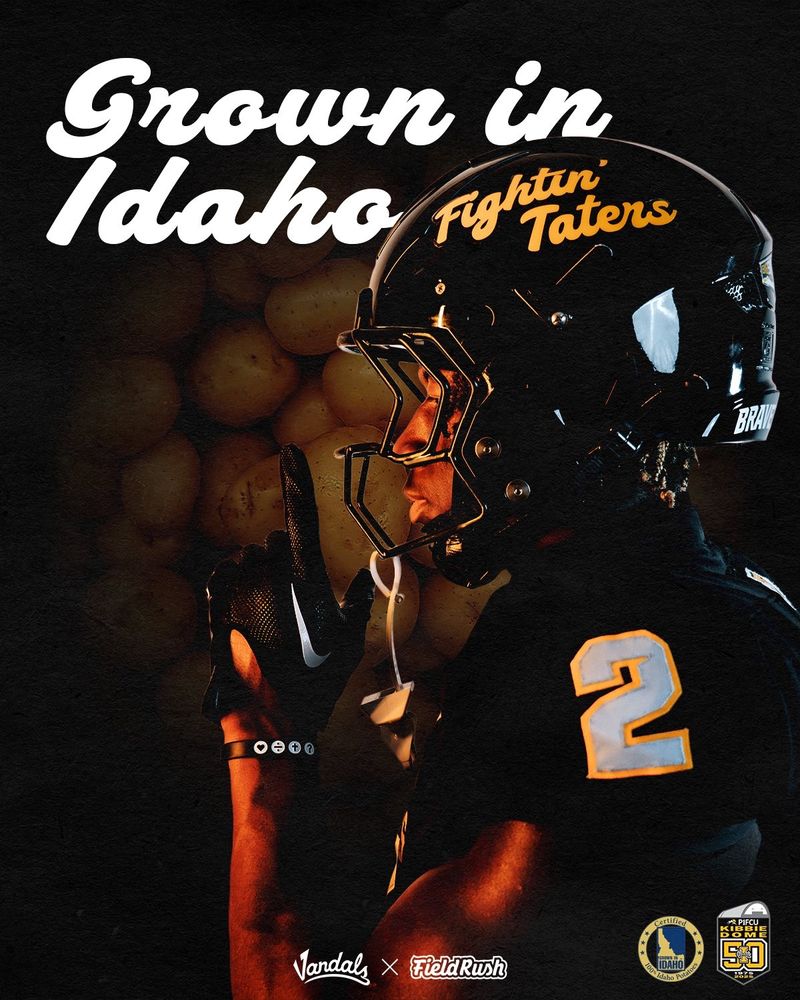  Vandals X FieldRush IDAHO FIGHTIN TATERS HELMETS