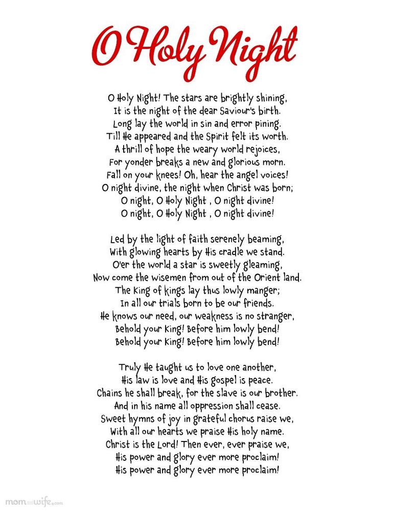 Lyrics of O Holy Night 
