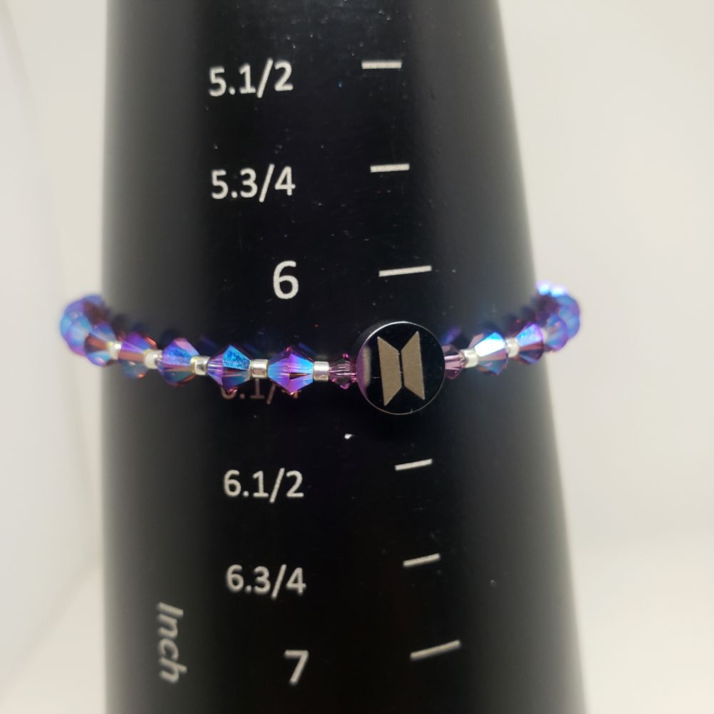 Size 6.25" bracelet inspired by BTS Jungkook's Purple Microphone. 