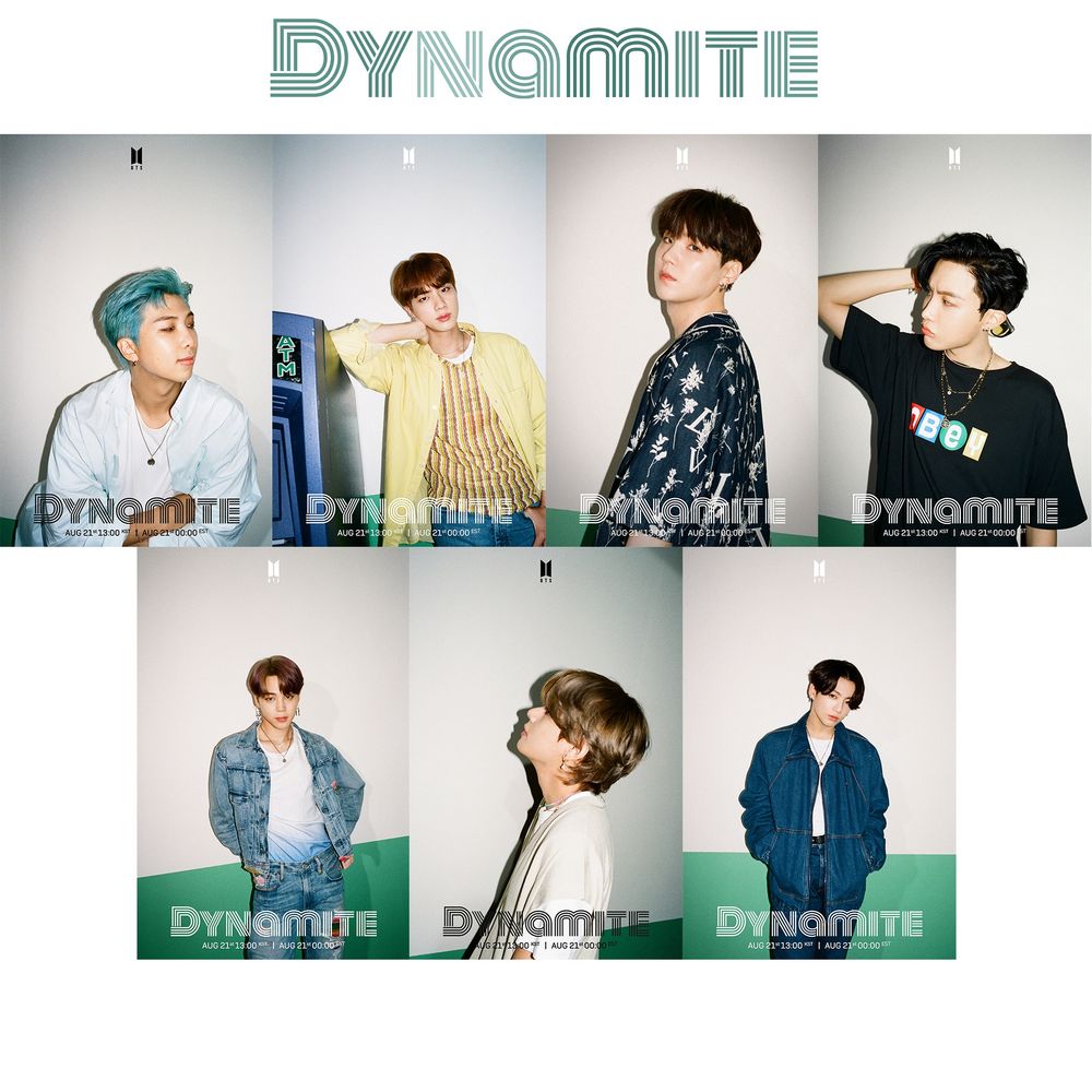 BTS Dynamite Promotion Photos with Green Concept