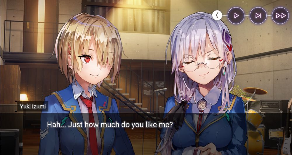 An incredulous Yuki is asking Ruka how much she likes her.