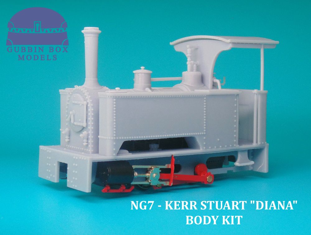 3D Printed resin body kit of a Kerr Stuart "Sirdar" as modified to look like preserved example "Diana" in NG7 (7mm Narrow Gauge/0-16.5 Gauge)