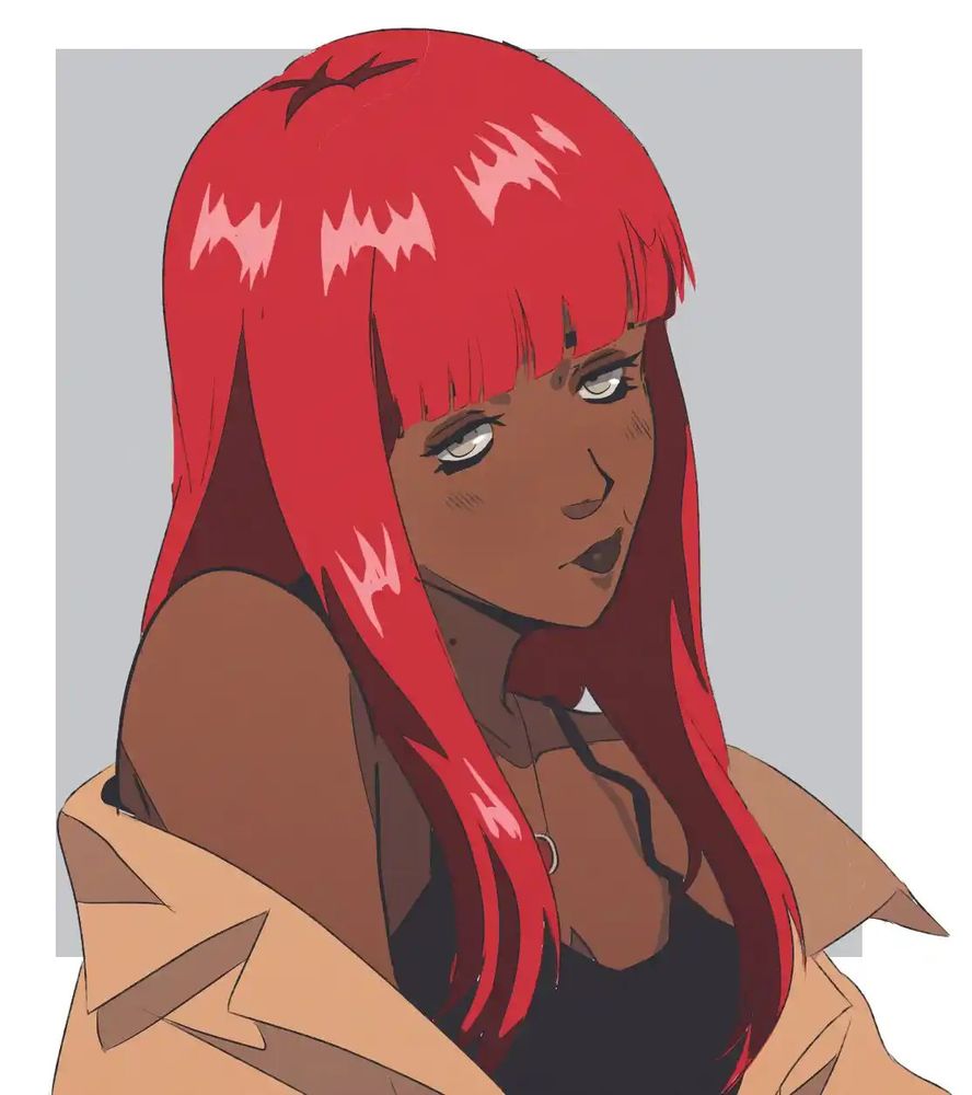 red haired woman with a deep tan gives you "the look". 

#akabakagamedev
#akaArt