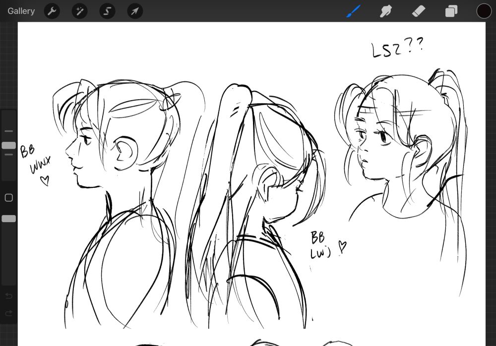 Loose drawings of wwx, lwj, and lzs as young children. 