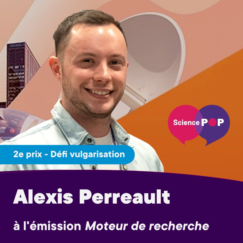 Alexis Perreault, lauréat du 2ᵉ prix du Défi vulgarisation du concours Science POP, a effectué son stage à l’émission de radio Moteur de Recherche de @radiocanada . Pour clôturer son stage, il a eu l’opportunité de présenter une chronique sur son projet de recherche lors de l’émission diffusée le mercredi 5 mars 2025.

👏Toutes nos félicitations pour cette très belle prestation, qui illustre une fois de plus les grandes qualités de vulgarisateur d’Alexis.
Pour écouter l'émission c'est ici: https://bit.ly/43Fd3hE

Pour Alexis ce stage fut « Une superbe expérience avec une équipe fantastique. Pour moi, le monde de la radio c’était de l’inconnu, mais l’équipe de Moteur de recherche a su me rendre à l’aise et j’ai adoré cette opportunité de partager une partie de mon projet sous un nouveau format ».

Alexis Perreault est doctorant en immunologie à Institut de recherche sur le cancer de l'Université de Sherbrooke (IRCUS)