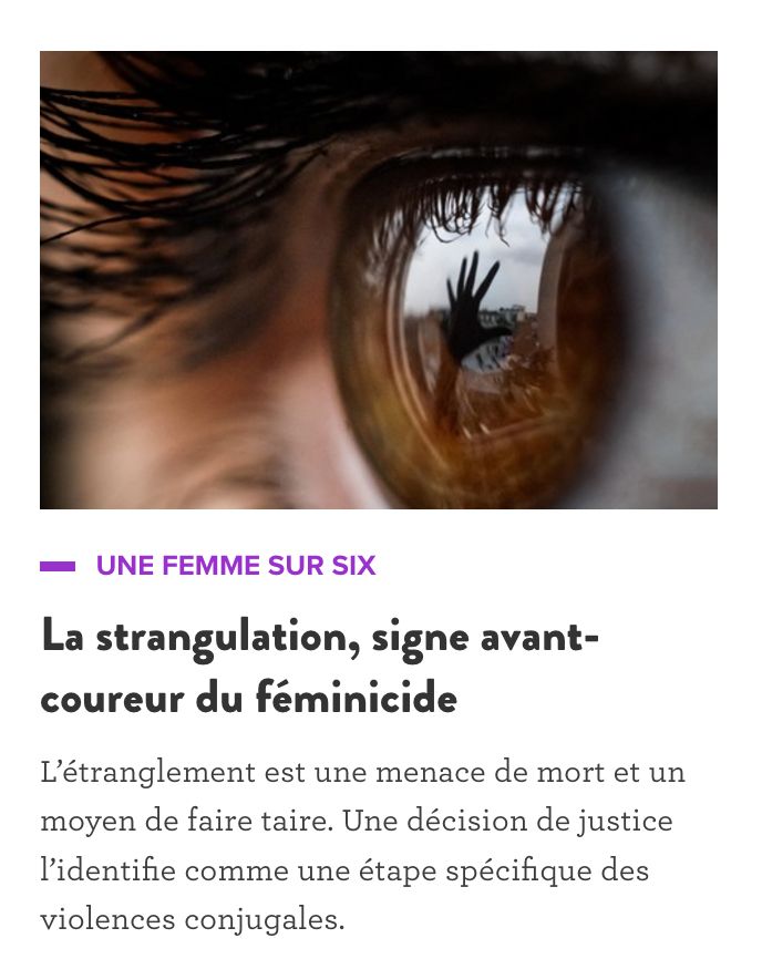 Capture d'écran du site Lesjours.fr avec une image d'un reflet d'une main menaçante dans la pupille d'une femme