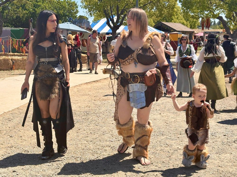 3 barbarians at the ren faire. 