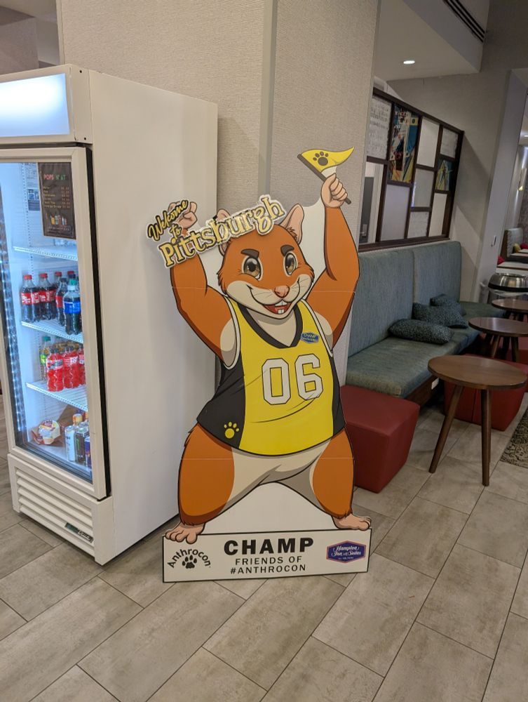 A picture of CHAMP, a hamster mascot
