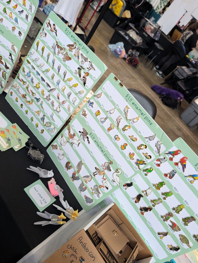 A picture of an enamel pin display