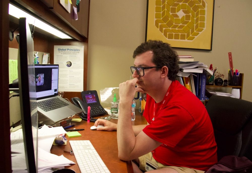 Person looking at computer screen