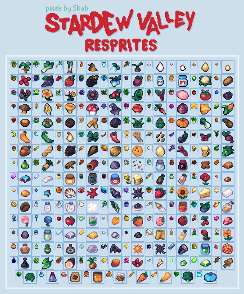 150+ icons from stardew valley resprited