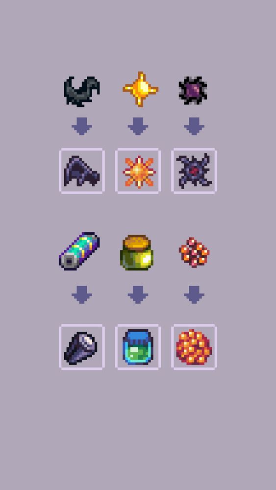 Some icons from Stardew valley remade in my style
