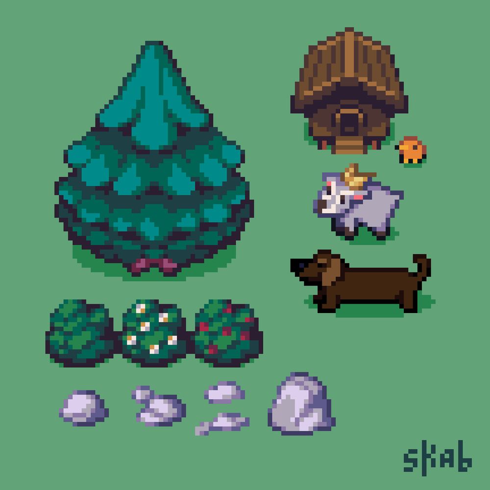 some farm themed assets I'll be adding in my itch page