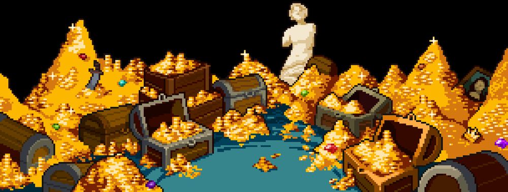 A room full of gold and treasures