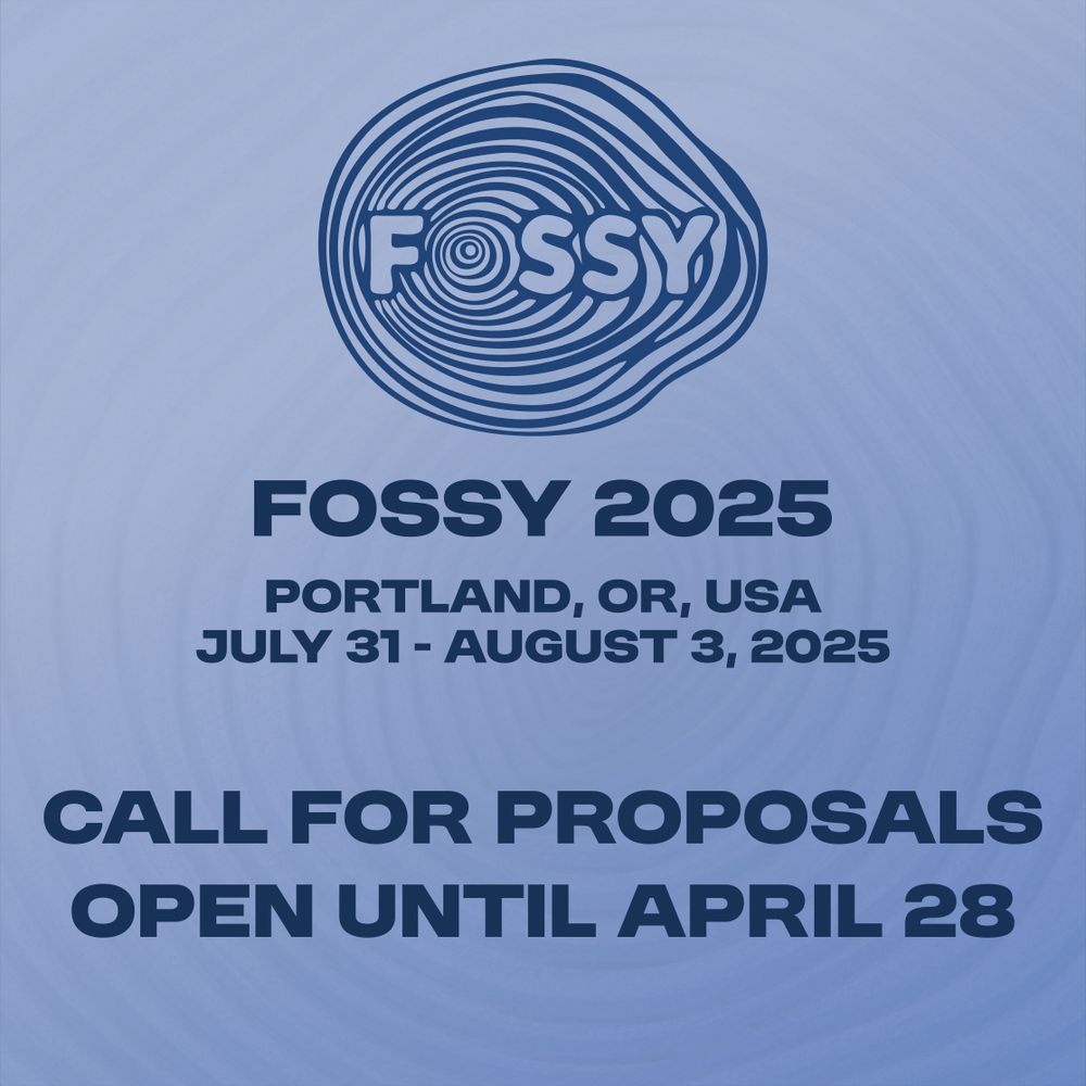 fossy 2025
portland, OR, USA
july 31 - august 3, 2025
call for proposals open until april 28