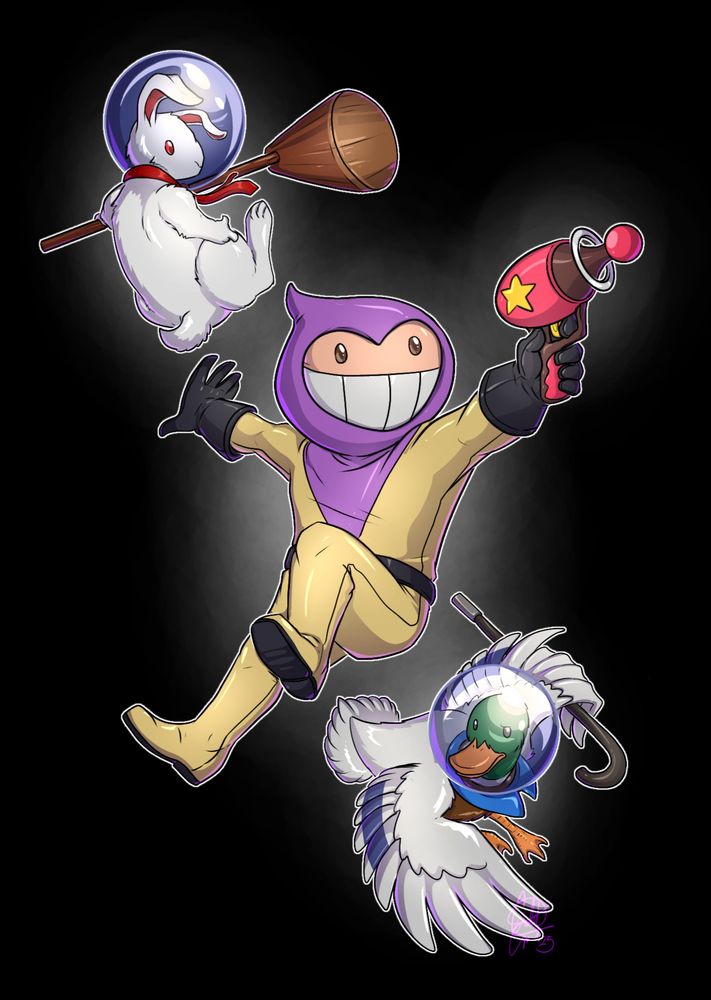 A few other sketch passes with other Space 54 entities aside the Moon Duck went by but didn't feel right; then the Duck vs Rabbit debacle happened, and I knew what I had to do.