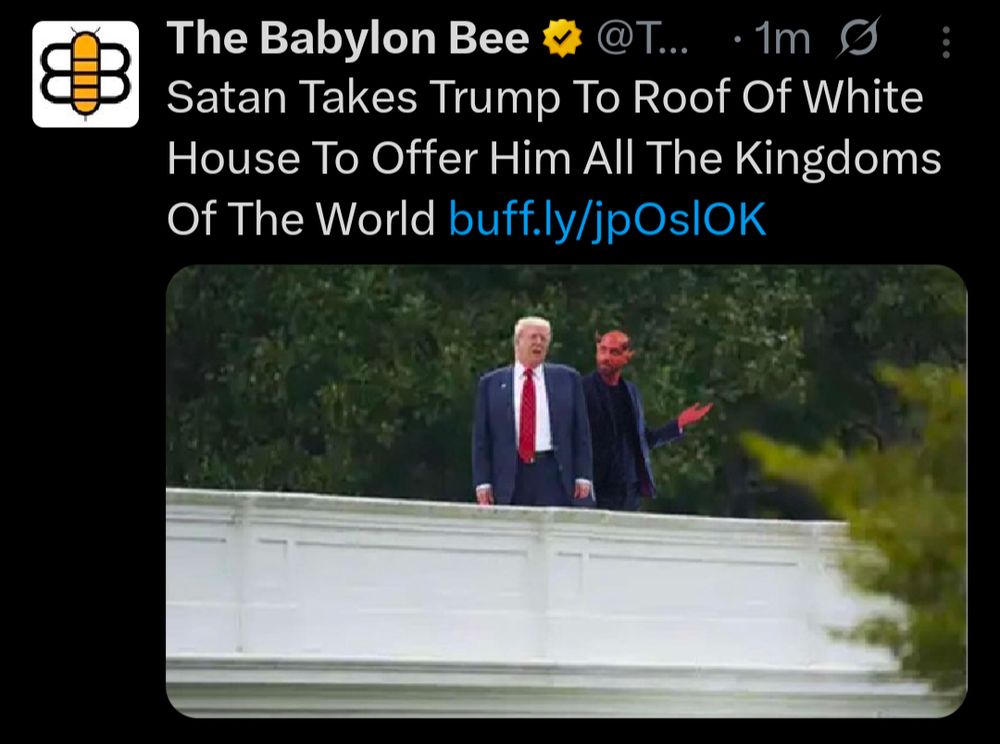 Satan Takes Trump To Roof Of White House To Offer Him All The Kingdoms Of The World