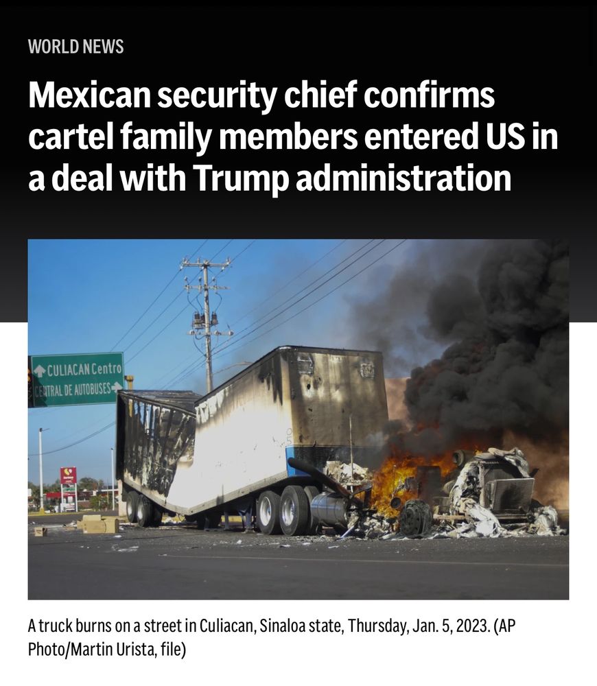 Mexican security chief confirms cartel family members entered US in a deal with Trump administration
