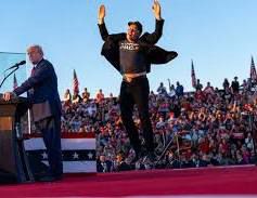 Elon jumping around 