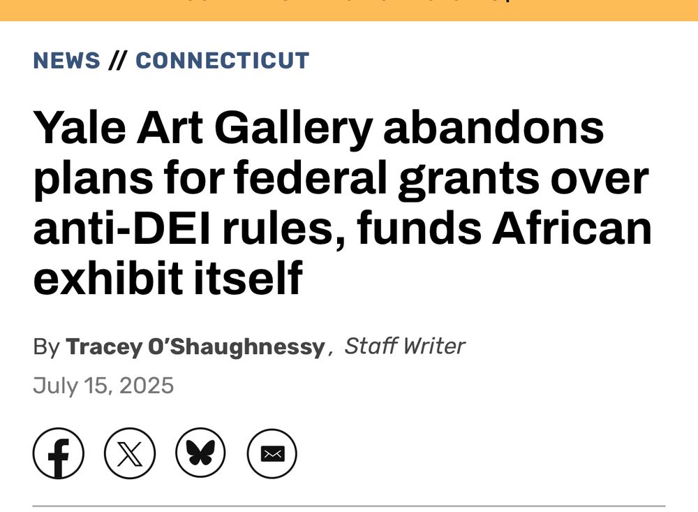 NEWS // CONNECTICUT
Yale Art Gallery abandons plans for federal grants over anti-DEl rules, funds African exhibit itself
