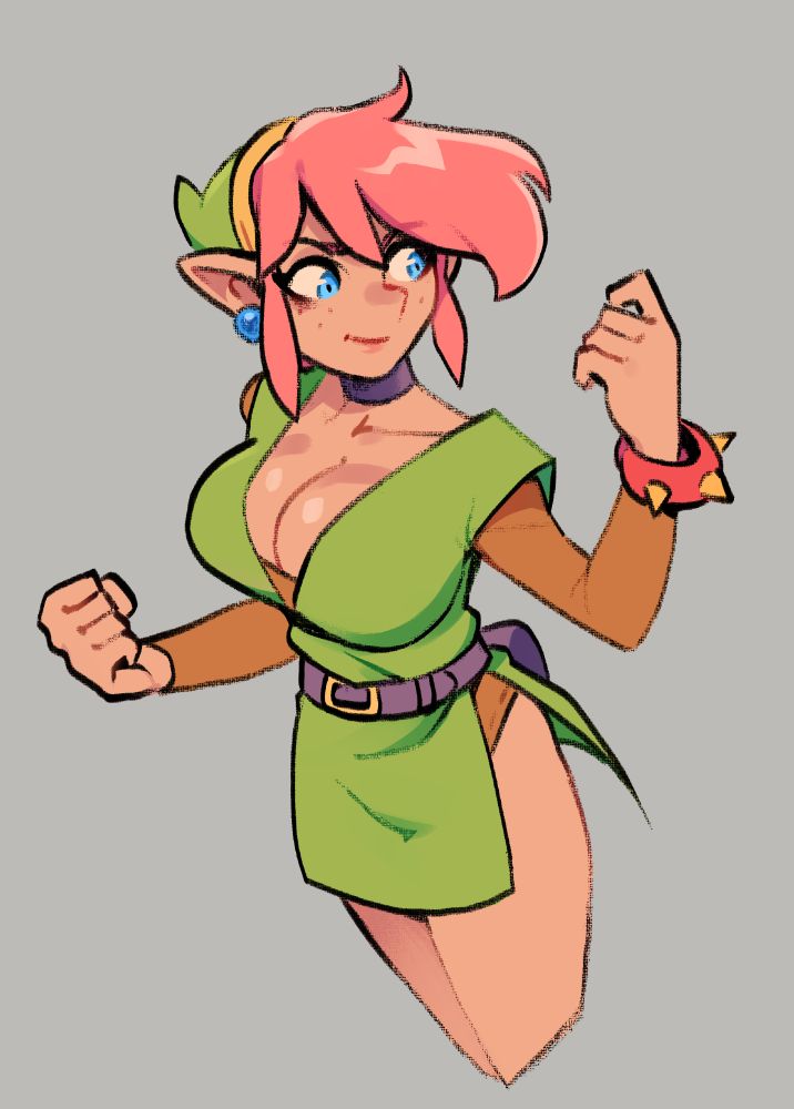 Sketch. Link (Legend of Zelda) depicted as a woman.

tags: genderswap, rule 63, female link