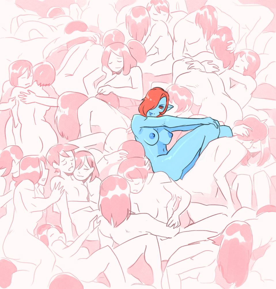 Sketch. Countess Karantos (oc), surrounded by cacophony of human bodies scattered across the canvas. The figures of varying shapes are lost in a hedonistic symphony of pleasure.

tags: vampire, orgy