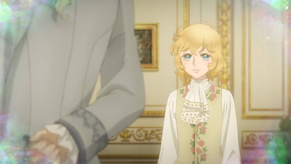 A stunning still from The Rose of Versailles featuring Oscar François de Jarjayes